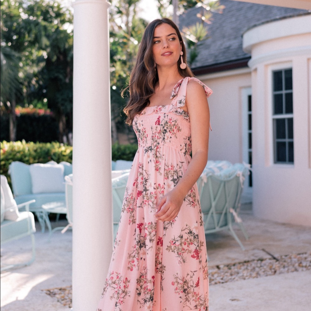 GAL MEETS GLAM Melody Floral Chiffon Maxi Dress